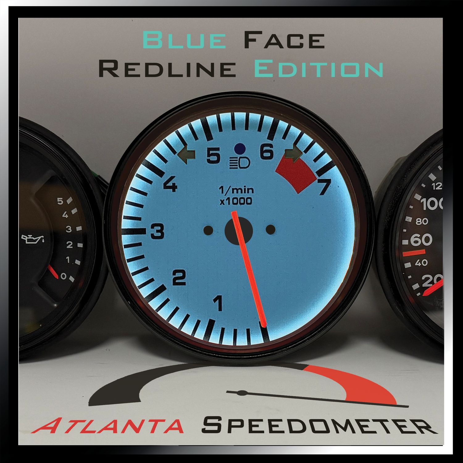 1964-1989.5 Porsche 911 Custom Tachometer Service, Color &amp; Style (Sample Image Above): Blue Redline Style (Unavailable w/ Boost Gauge)