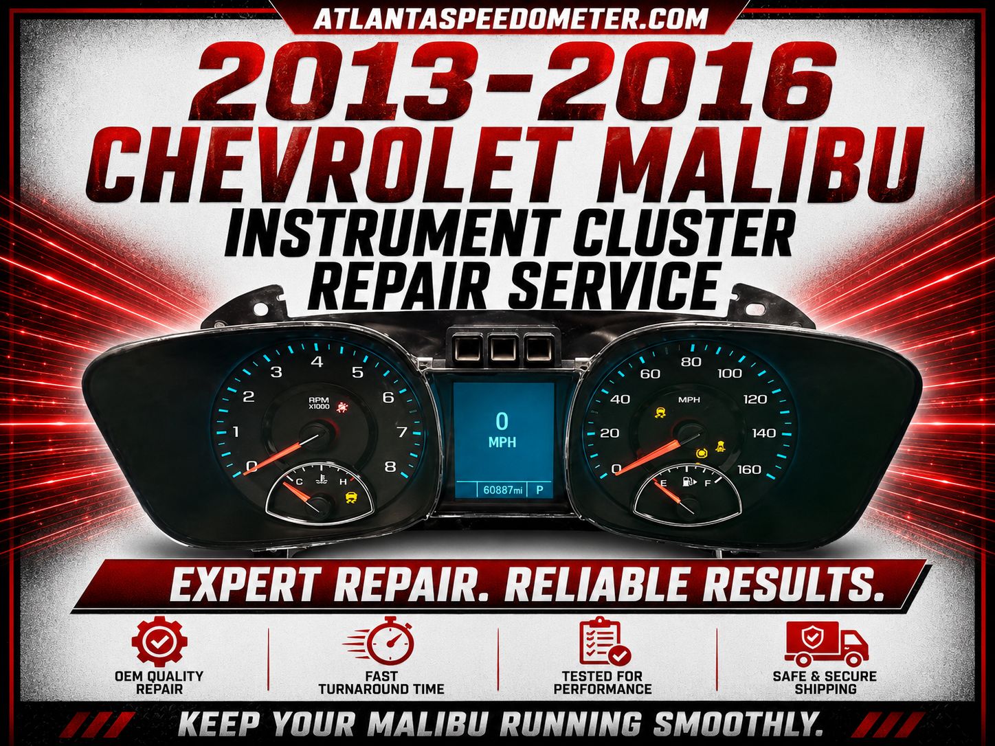 2013-2016 Chevrolet Malibu Instrument Cluster Repair