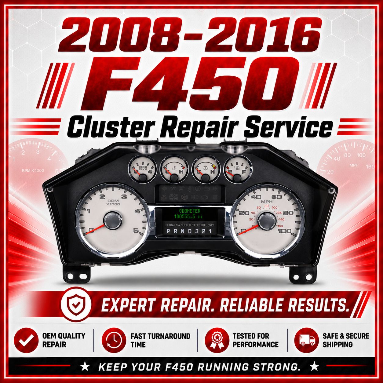 2008-2016 Ford F450+ Instrument Cluster Repair