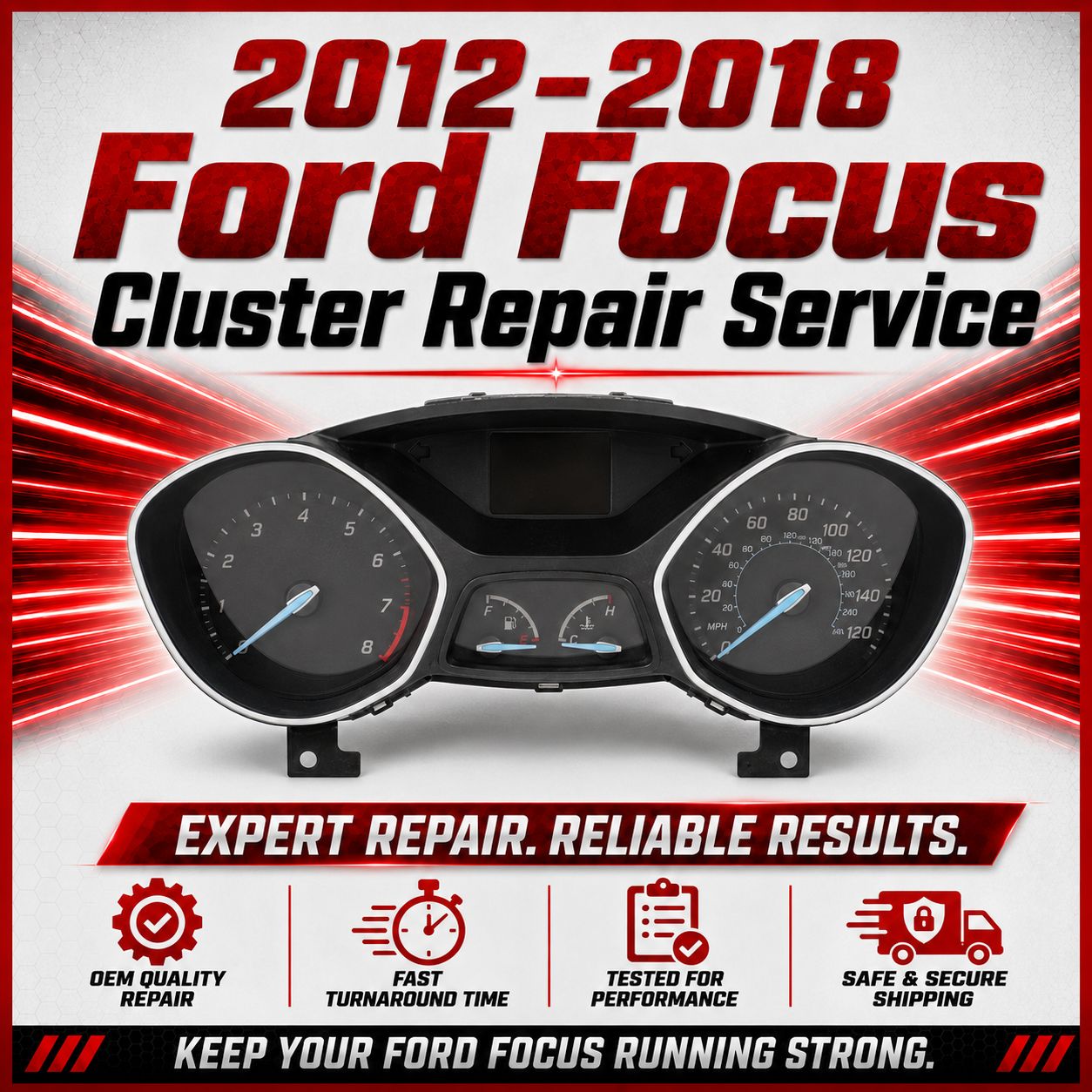 2012-2018 Ford Focus w/ Message Center Instrument Cluster Repair