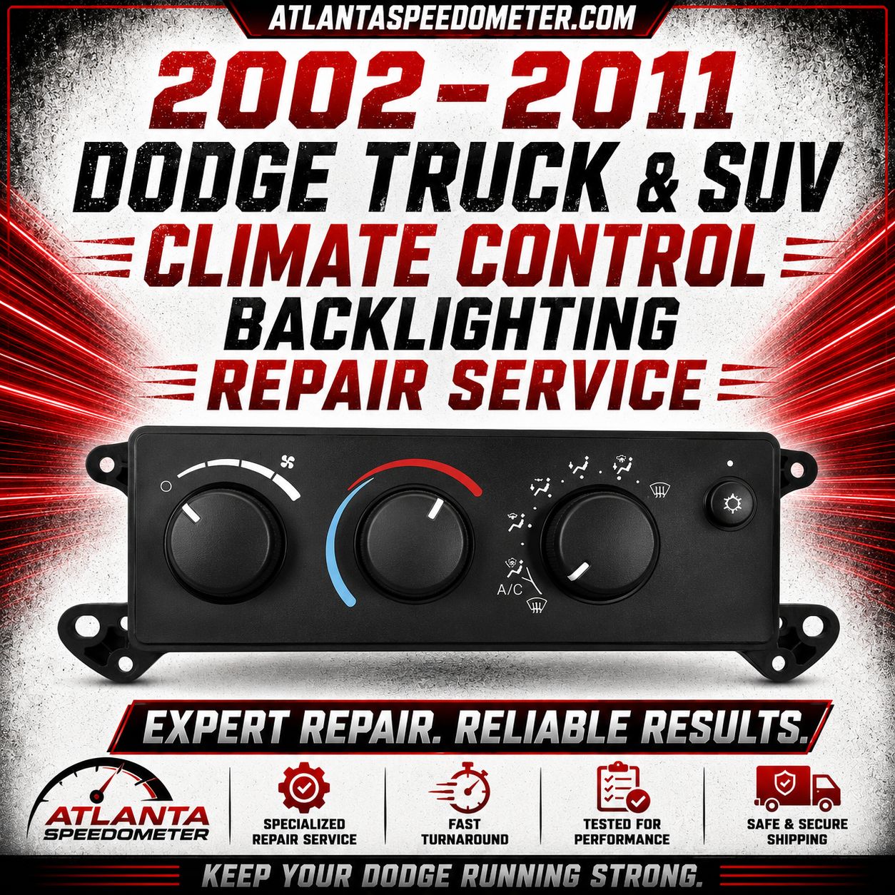 2002-2011 Dodge Truck &amp; SUV Climate Control Backlighting Replacement