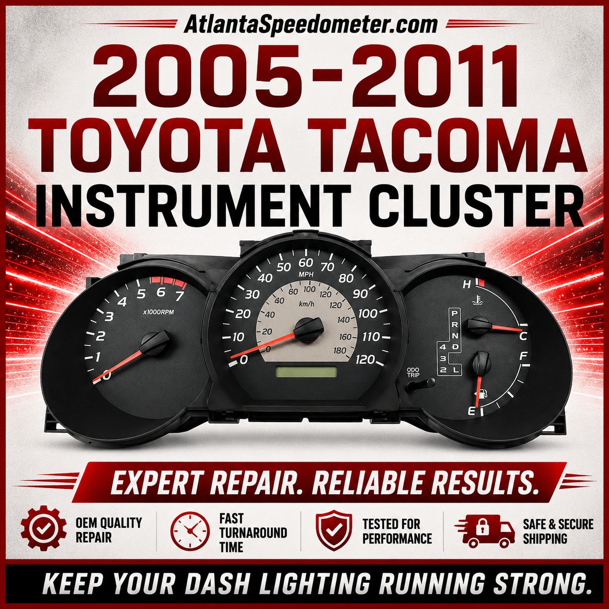 2005-2011 Toyota Tacoma Instrument Cluster Complete Rebuild