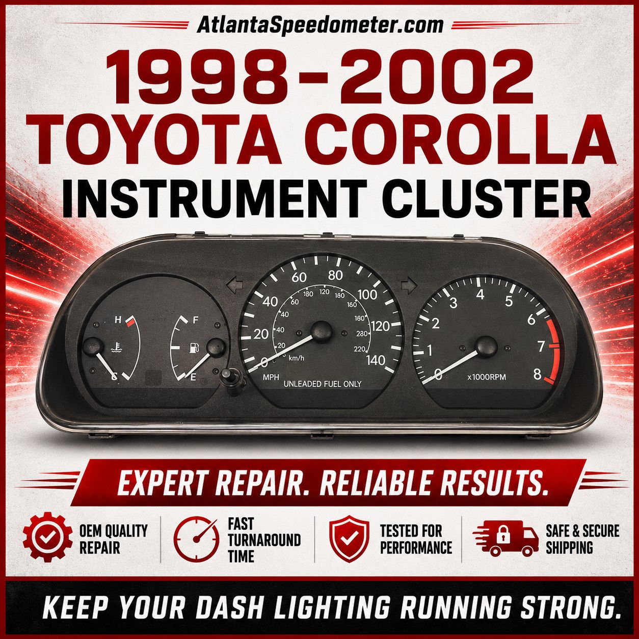 1998-2002 Toyota Corolla Instrument Cluster Repair