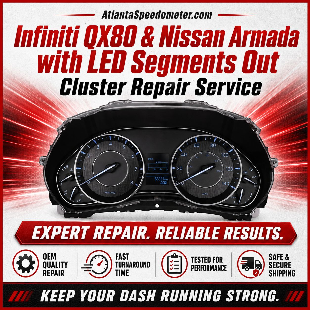 2014-2021 Infiniti QX80 &amp; 2017-2021 Nissan Armada Instrument Cluster Repair
