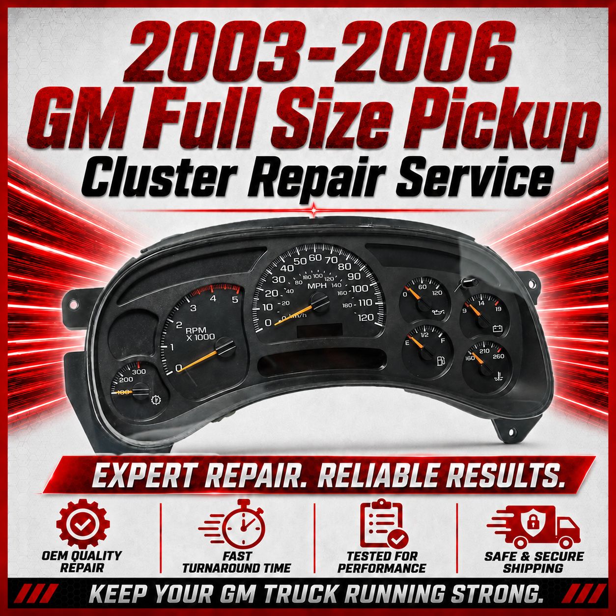 2003-2006 GM Full Size Cluster Complete Rebuild