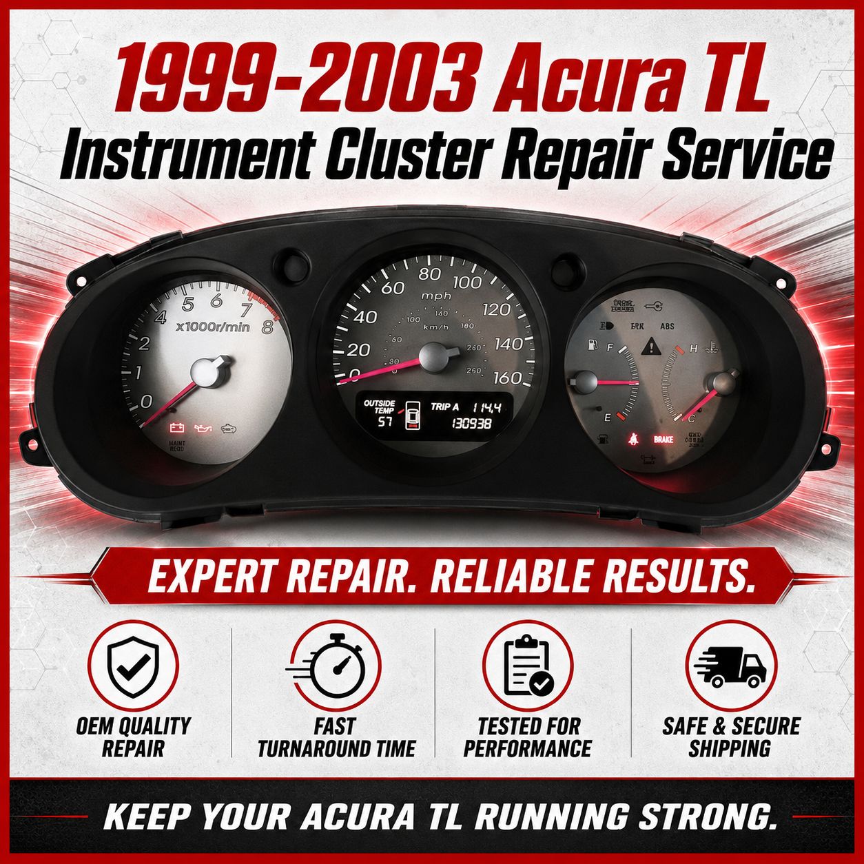 1999-2003 Acura TL Instrument Cluster Repair Service