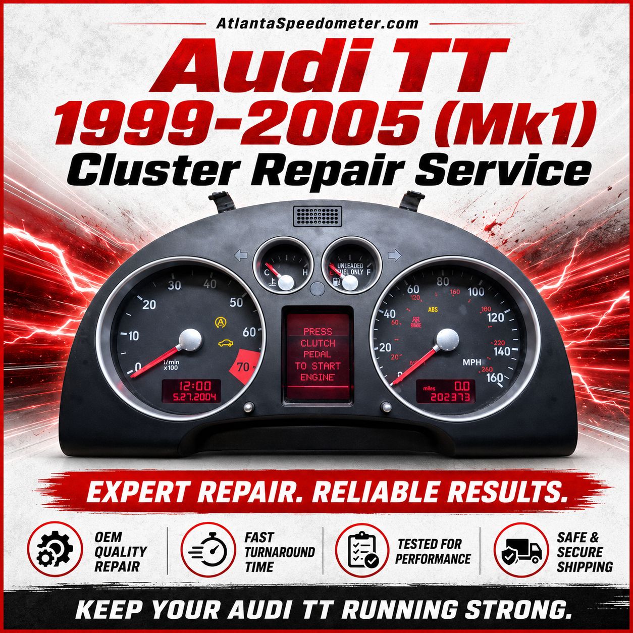 1999-2005 Audi  TT Cluster Repair Service