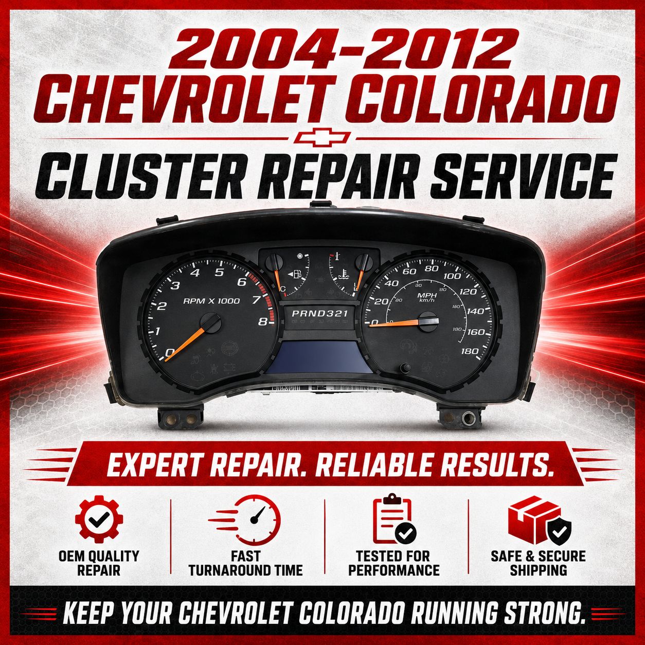 2004-2012 Chevrolet Colorado Instrument Cluster Complete Rebuild