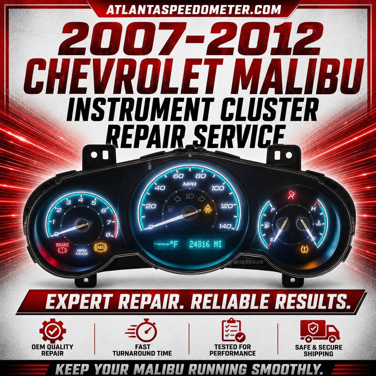 2007-2012 Chevrolet Malibu Instrument Cluster Repair