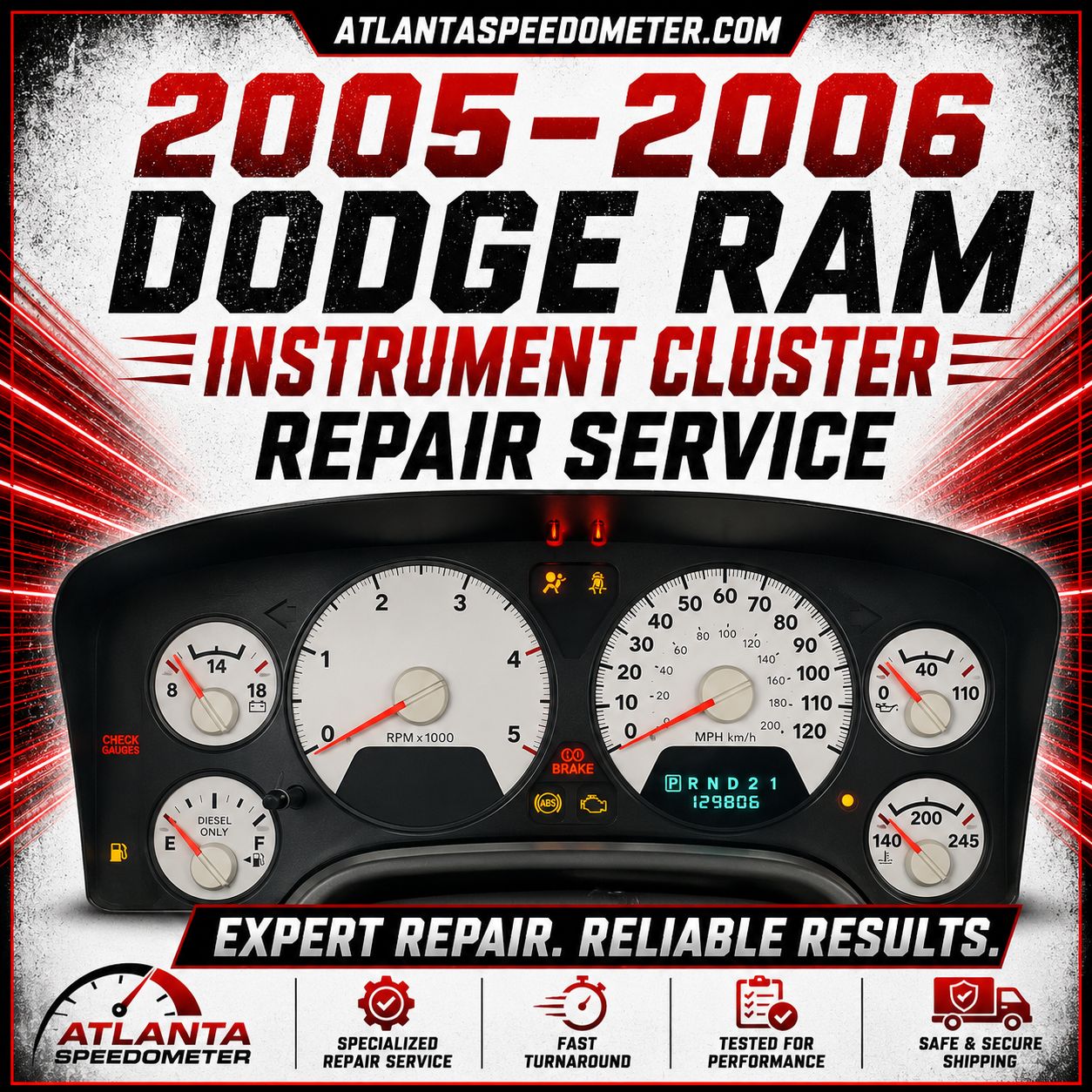 2005-2006 Dodge Ram Instrument Cluster Complete Rebuild