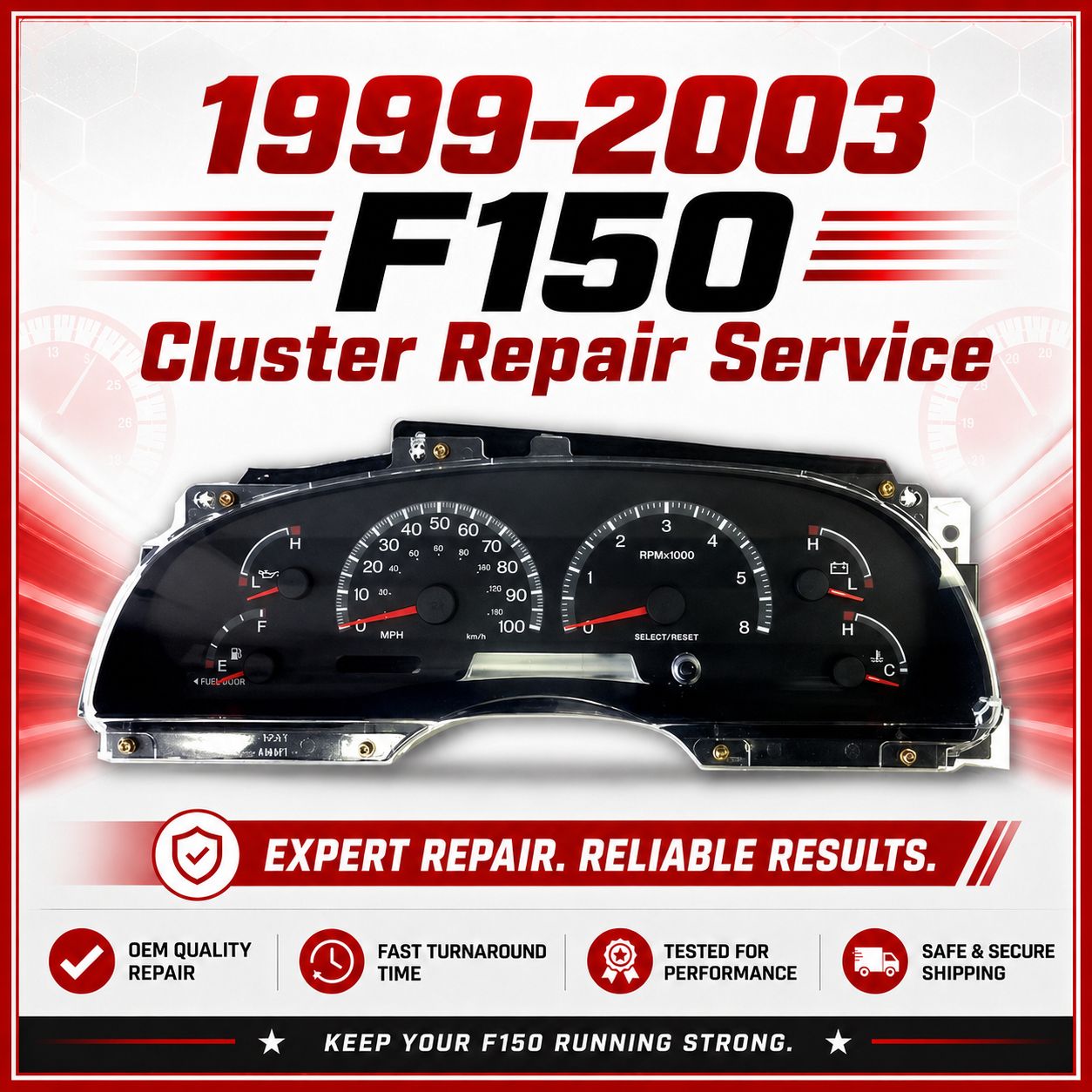 1999-2003 Ford F150/Expedition Instrument Cluster Repair Service