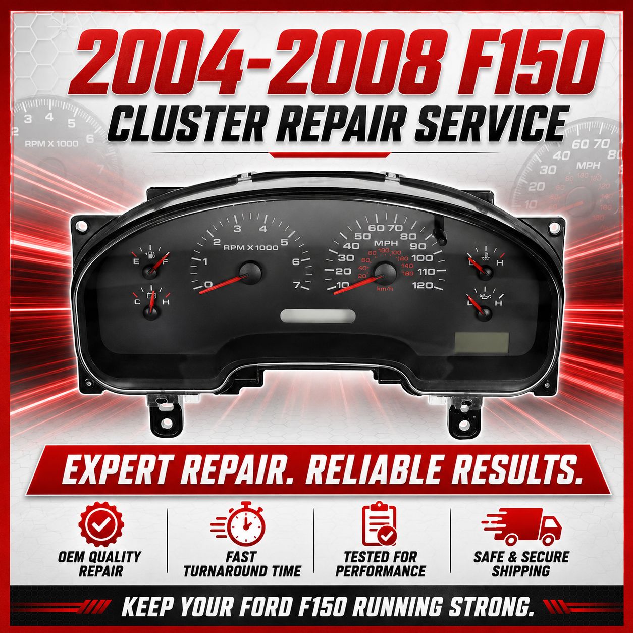 2004-2008 Ford F150 Instrument Cluster Repair Service