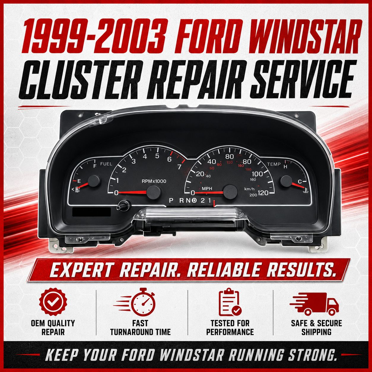 1999-2003 Ford Windstar Instrument Cluster Complete Rebuild