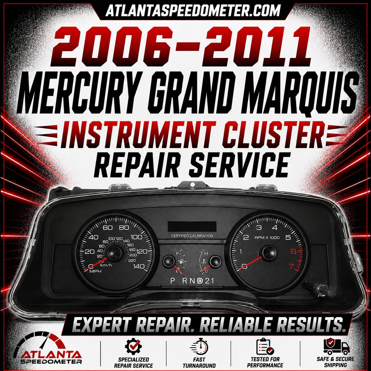 2006-2011 Mercury Grand Marquis Complete Instrument Cluster Rebuild