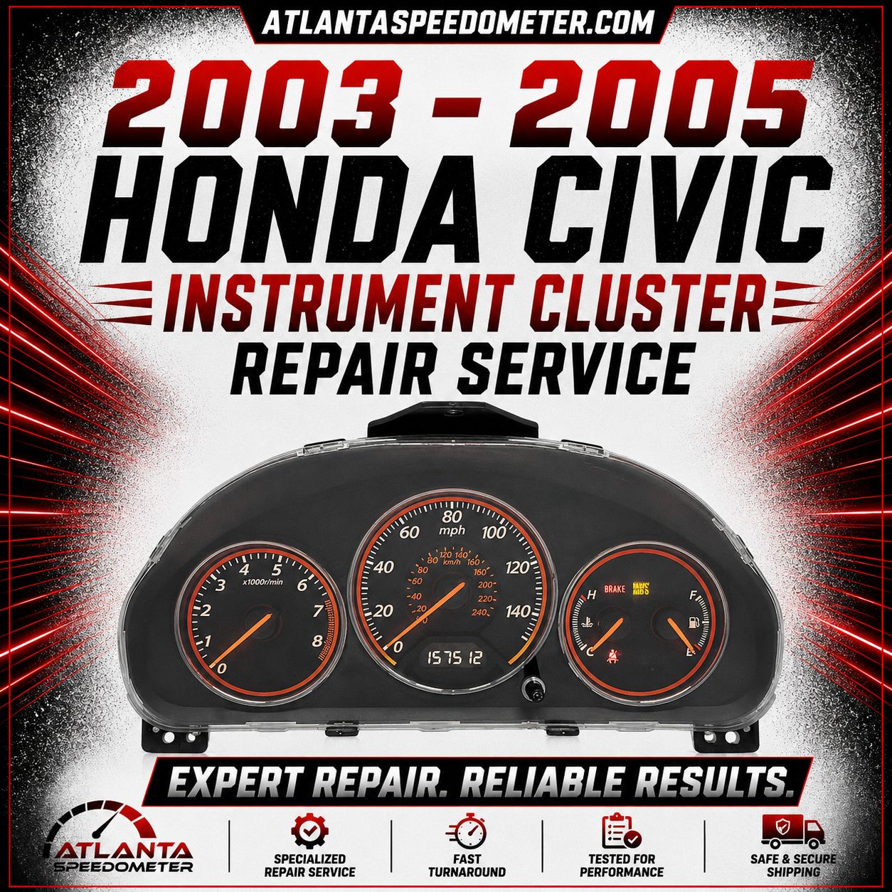 2003-2005 Honda Civic Instrument Cluster Complete Rebuild