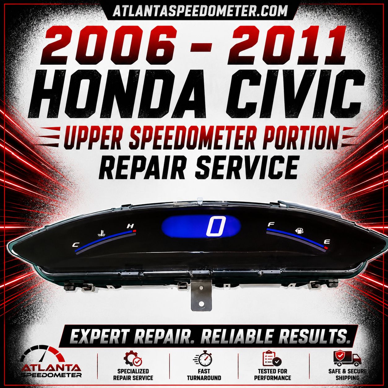 2006-2011 Honda Civic Upper Speedometer Portion Display Repair