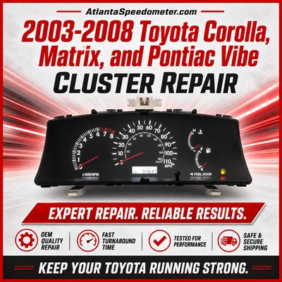 2003-2008 Toyota Corolla, Matrix, and Pontiac Vibe Odometer Stuck at 299,999 Repair