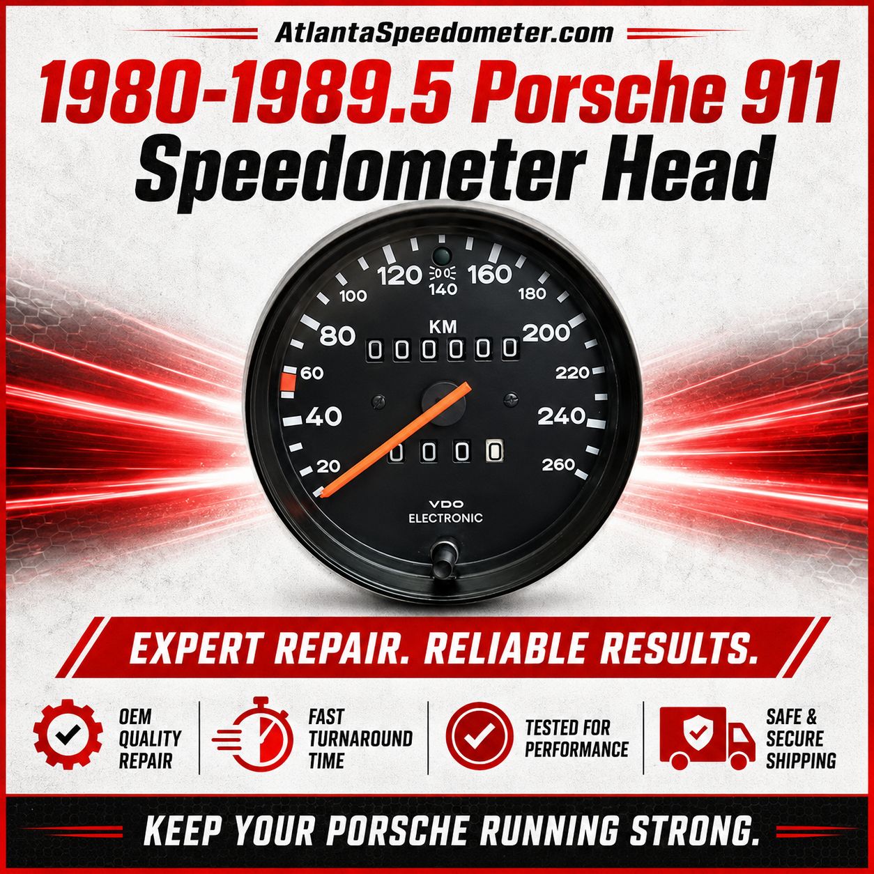 1980-1989.5 Porsche 911 Speedometer Head Overhaul Service