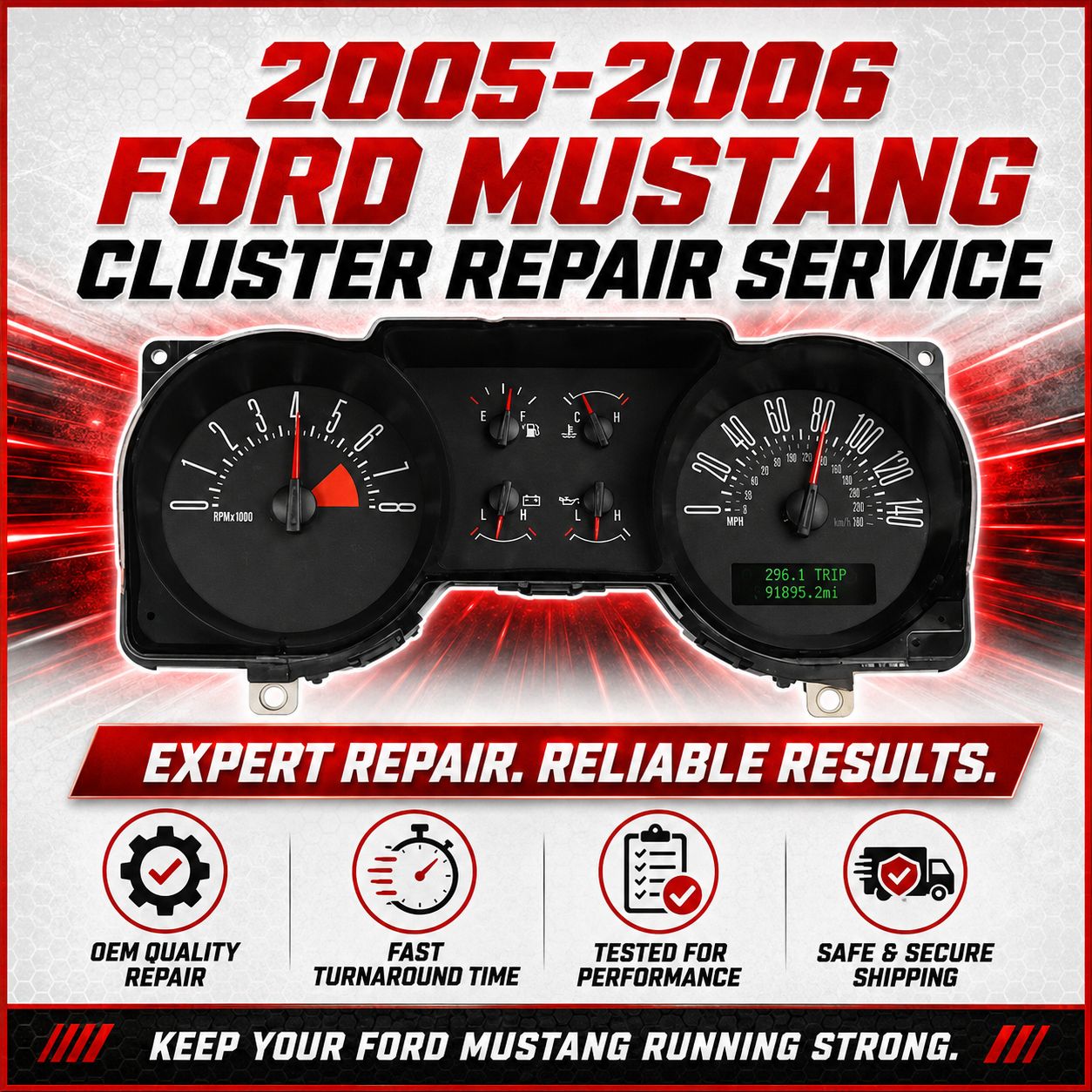 2005-2009 Ford Mustang Complete Instrument Cluster Rebuild