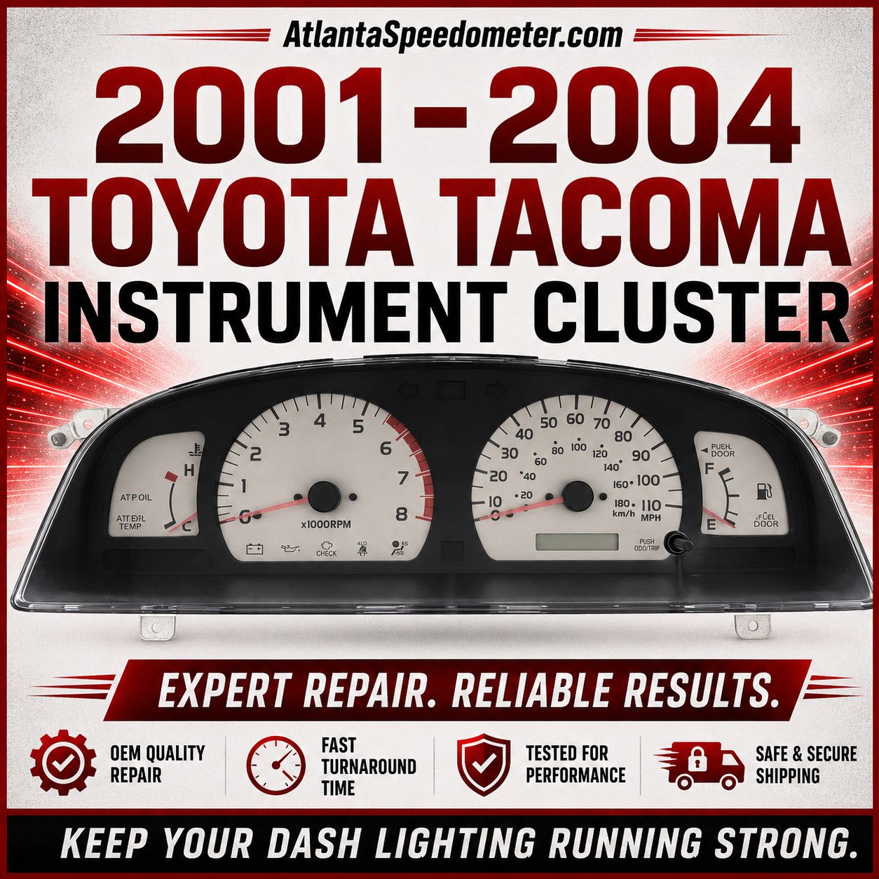 2001-2004 Toyota Tacoma Instrument Cluster Complete Rebuild