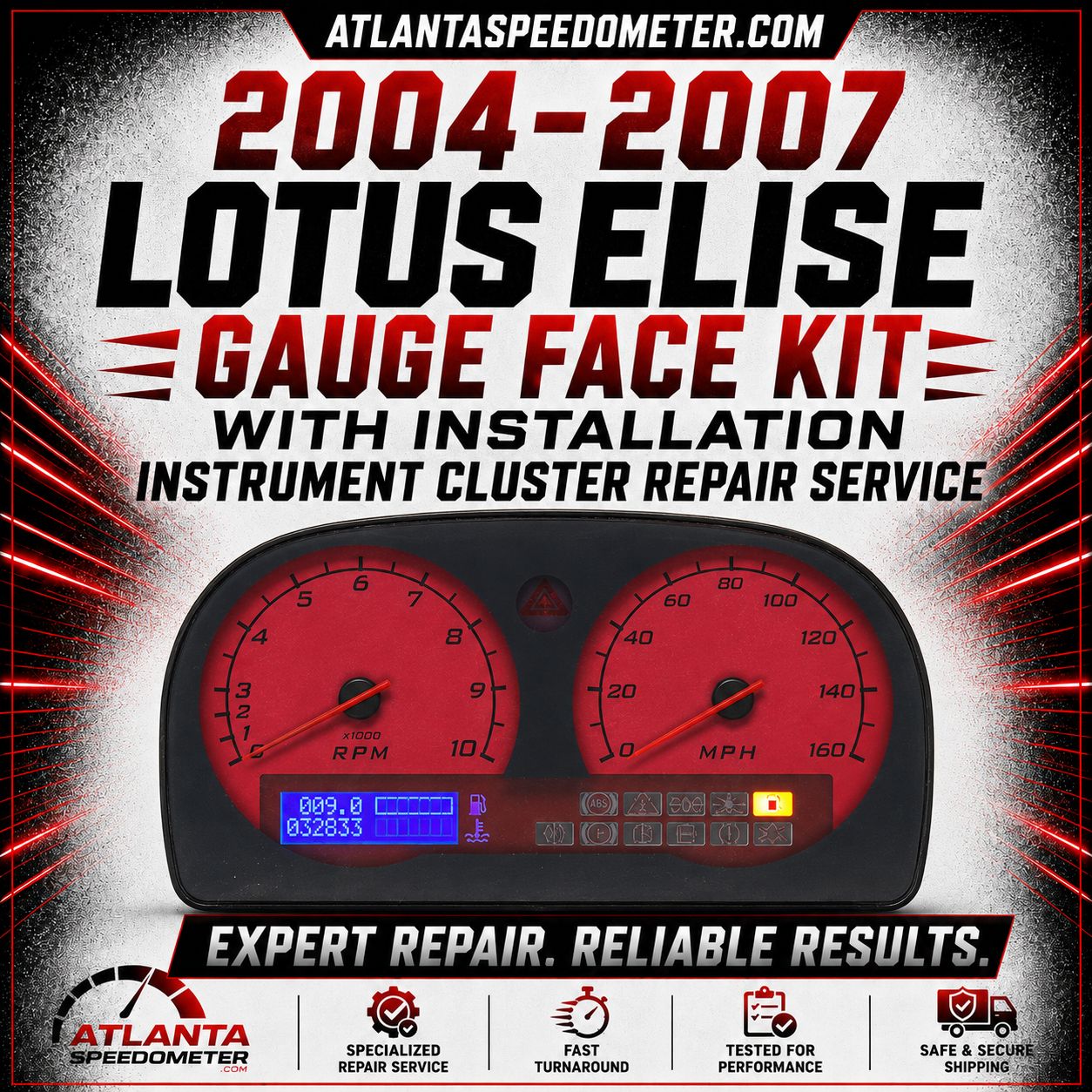 2004-2007 Lotus Elise &amp; Exige Custom Gauge Face