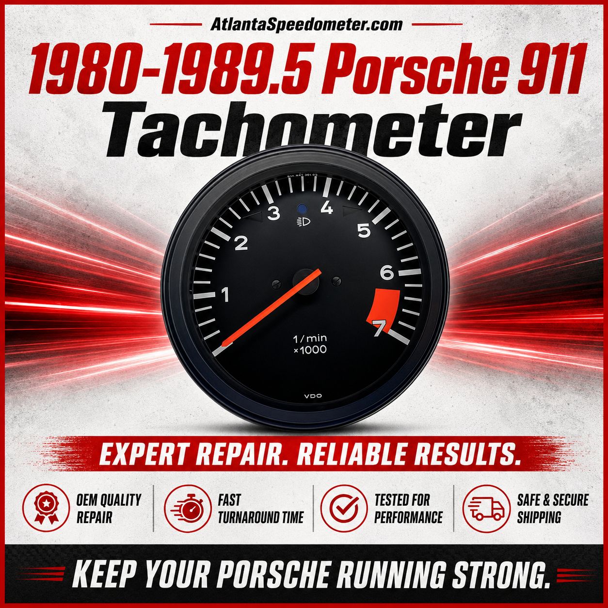 1980-1989.5 Porsche 911 Tachometer Overhaul Service