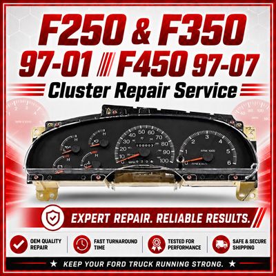1997-2001 Ford F250 F350 and 1997-2007 F450+  Instrument Cluster Repair