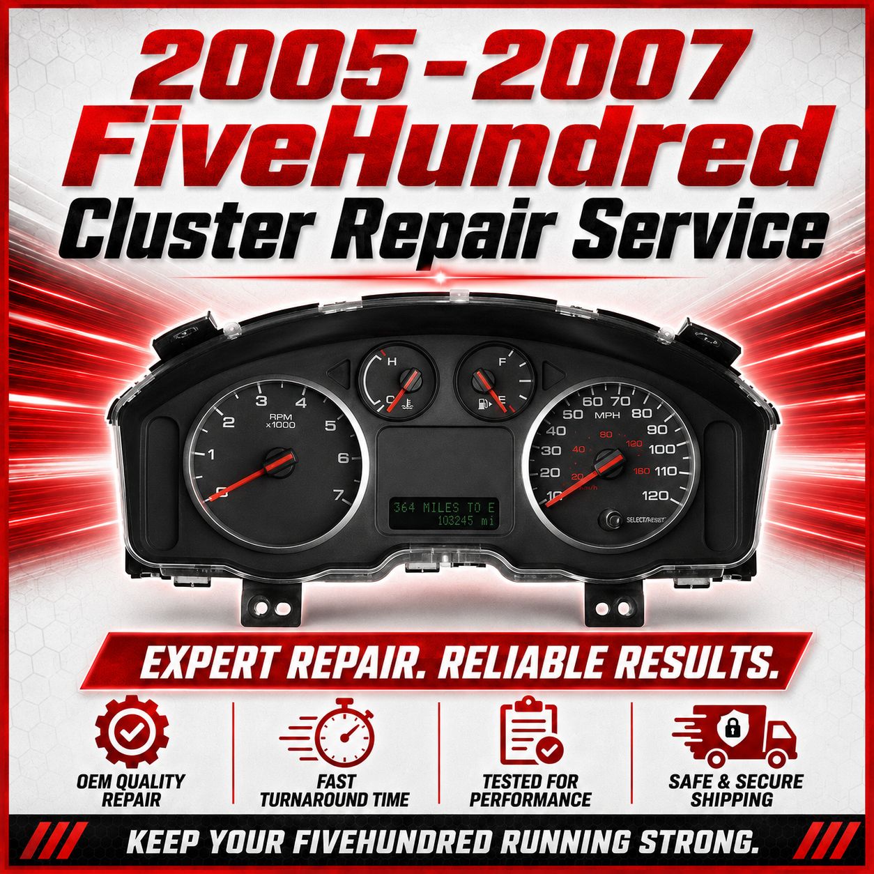 2005-2007 Ford Five Hundred Instrument Cluster Complete Rebuild
