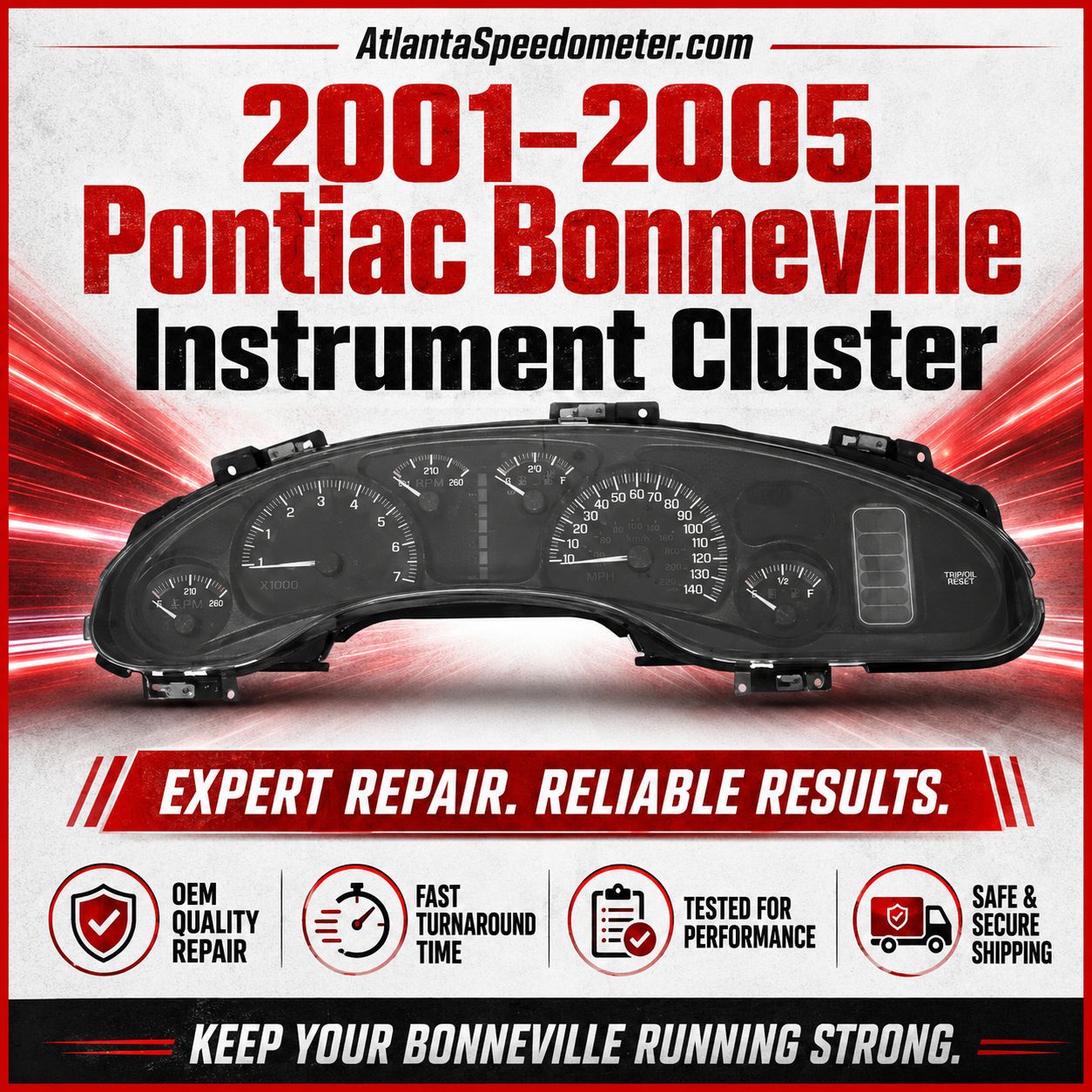 2001-2005 Pontiac Bonneville Complete Instrument Cluster Rebuild