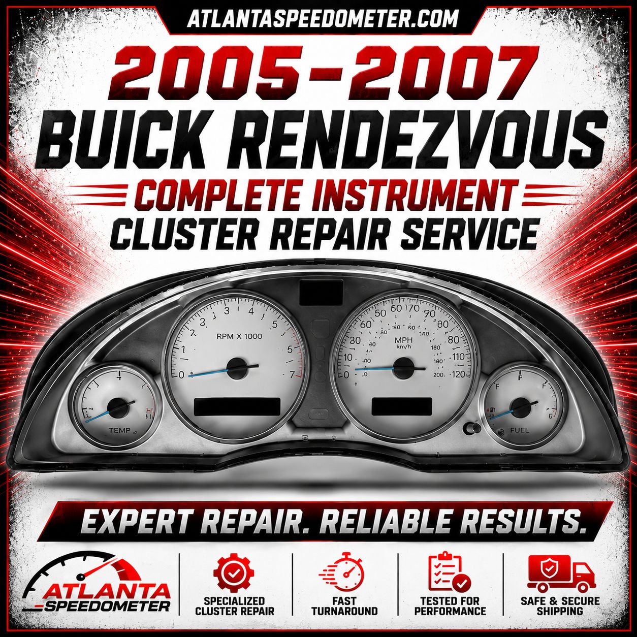 2005-2007 Buick Rendezvous Complete Instrument Cluster Rebuild