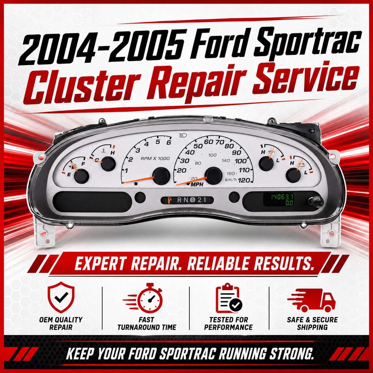 2004-2005 Ford Sportrac Instrument Cluster Complete Rebuild