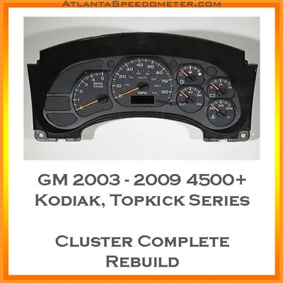 2003-2009 GM 4500+, Kodiak, Topkick Series Truck Cluster Complete Rebuild Service