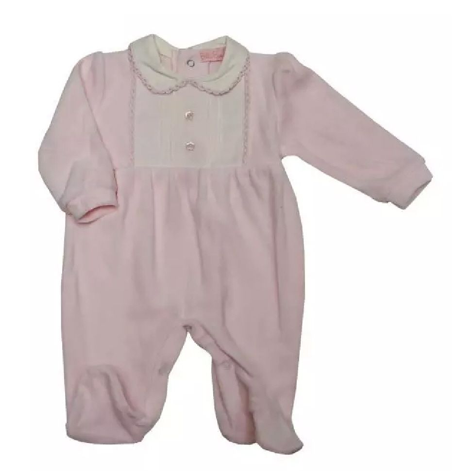 Pink Pin Tucked Velour (3-6 Months)