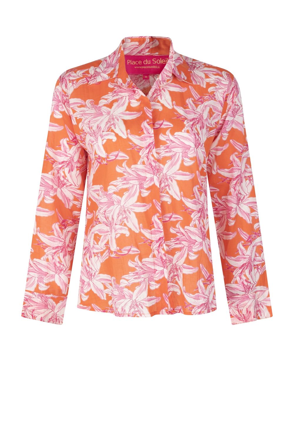 ORANGE WHITE LELIES BLOUSE