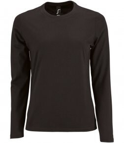 SOL&#39;S Ladies Imperial Long Sleeve T-Shirt, Colour: Deep Black