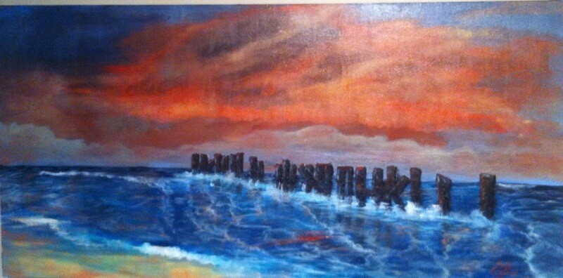 Sunset on the shore