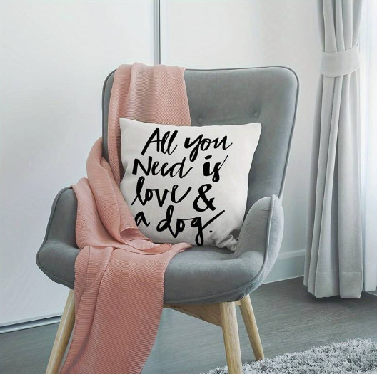 Kussenhoes "All you need is love &amp; a dog"