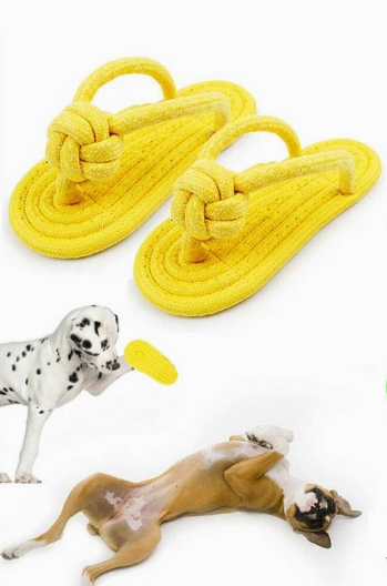 Slipper kauw speeltje - geel