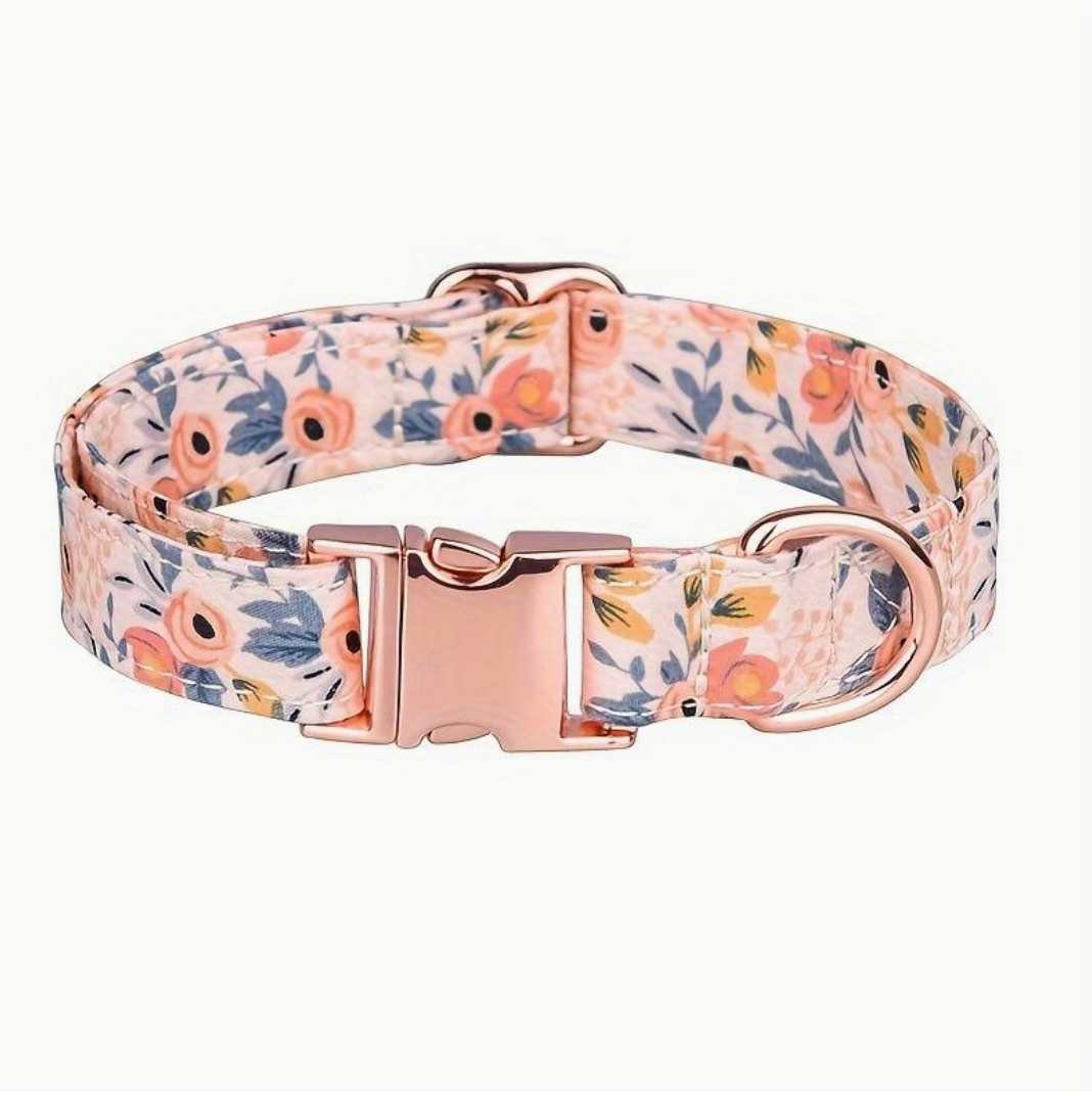 Halsband bloemenprint oranje