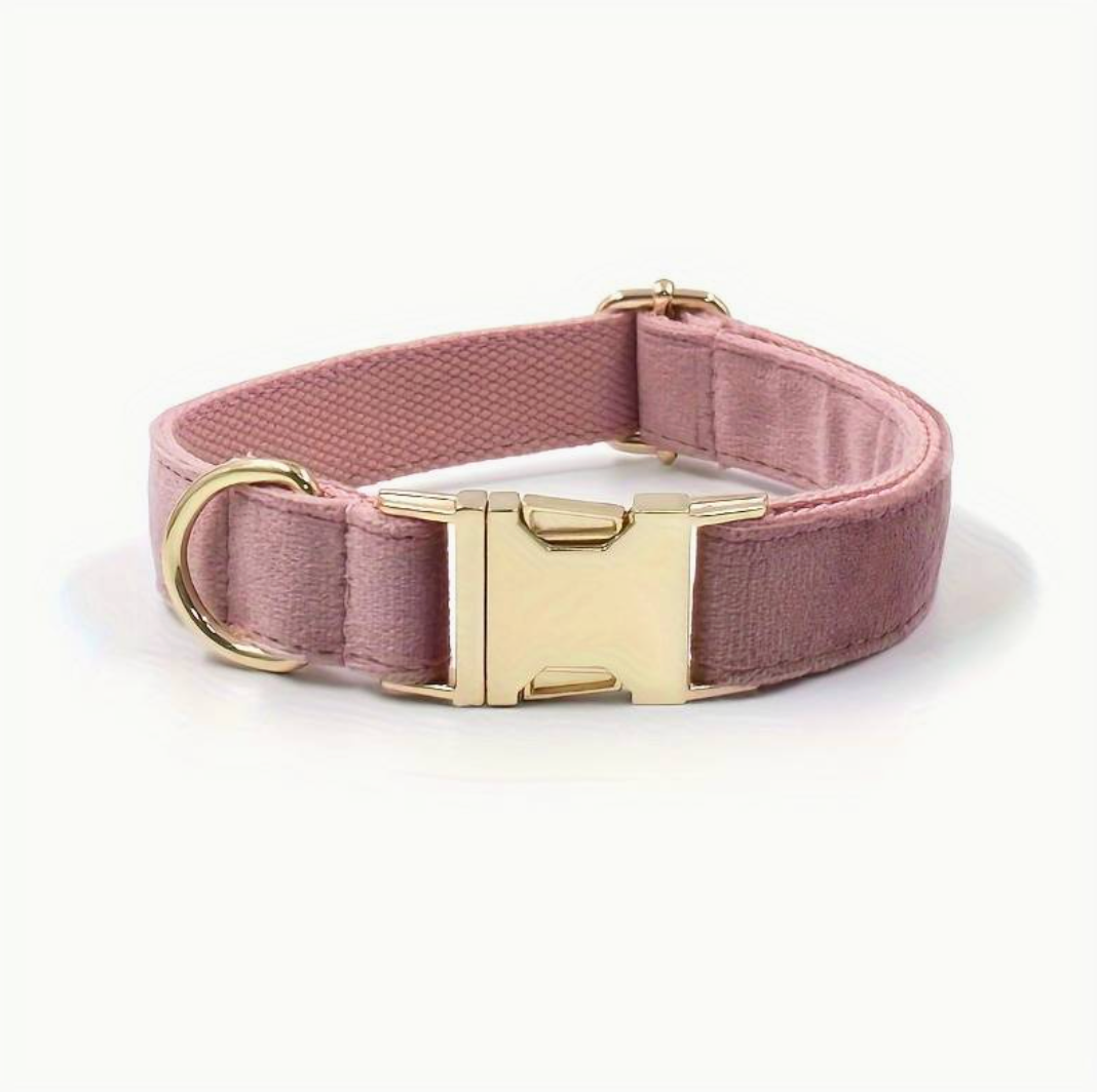 Halsband fluweel roze