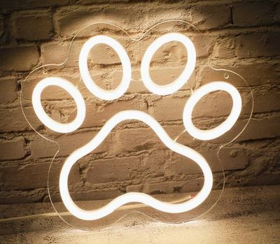 Neonverlichting hondenpoot - warm wit