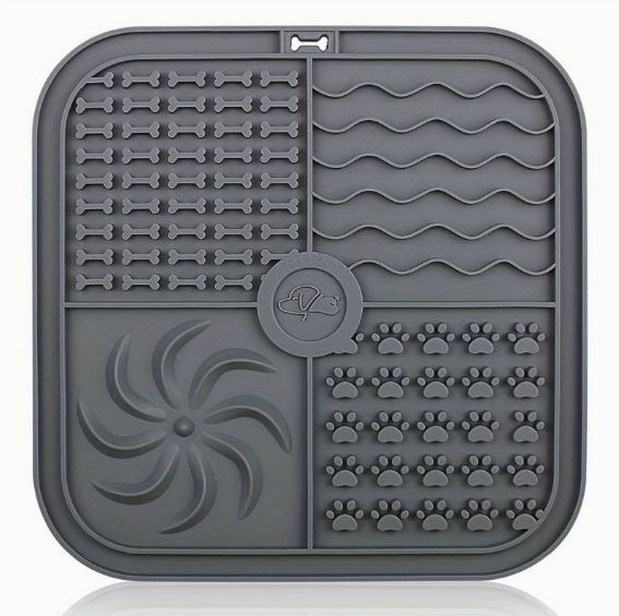 Siliconen Likmat - zuignappen - donker grijs