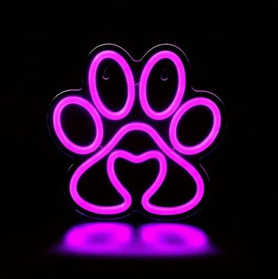 Neonverlichting hondenpoot - roze