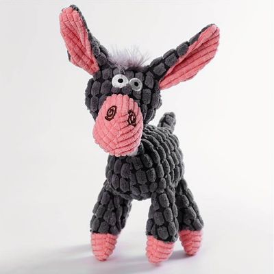 Pluche Ezel - grijs/roze