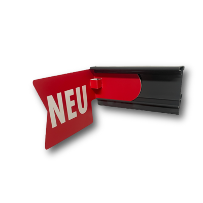 Regalstopper für ESL (Electronic Shelf Label) zum Einstecken bis plano 120 x 130 mm in Ihrer Wunschform