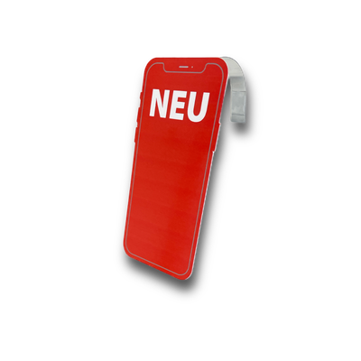 Regalwobbler in Mobile/Handy-Form bis 80 x 110 mm (mit Knöpfen und Schaltern)