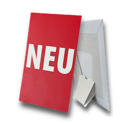 Leichtplakat (Hohlplakat), DIN A5 Hochformat, mit integrierter Rückenstütze