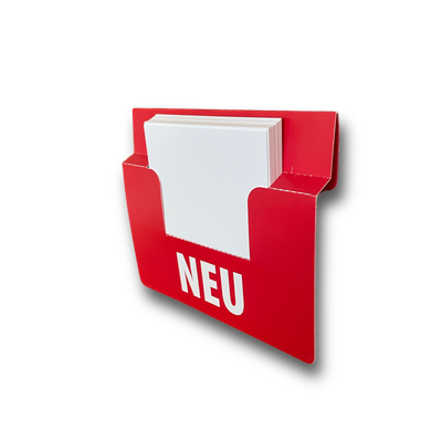 Scannerleistenschild mit integriertem Dispenser für Coupons (DIN A6 quer) Scannerleistenschild mit integriertem Dispenser für Coupons (DIN A6 quer)