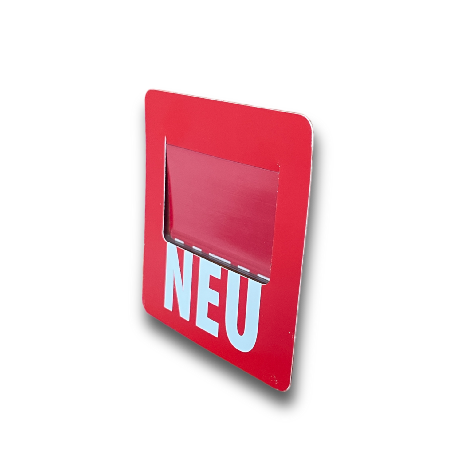 Scannerleistenschild plano bis 100 x 100 mm, rechteckig oder Sonderform, mit Sichtfenster für ESL (Elektronische Preisschilder)