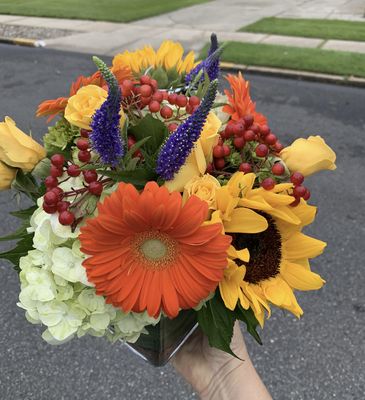 $75 Seasonal Fresh Flower Fall/Thanksgiving Arrangement
